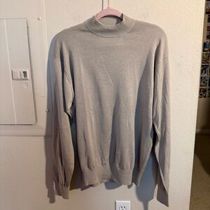 Baracuta Silk Blend Sweater Mens M Beige Lightweight Knit Luxury Minimalist